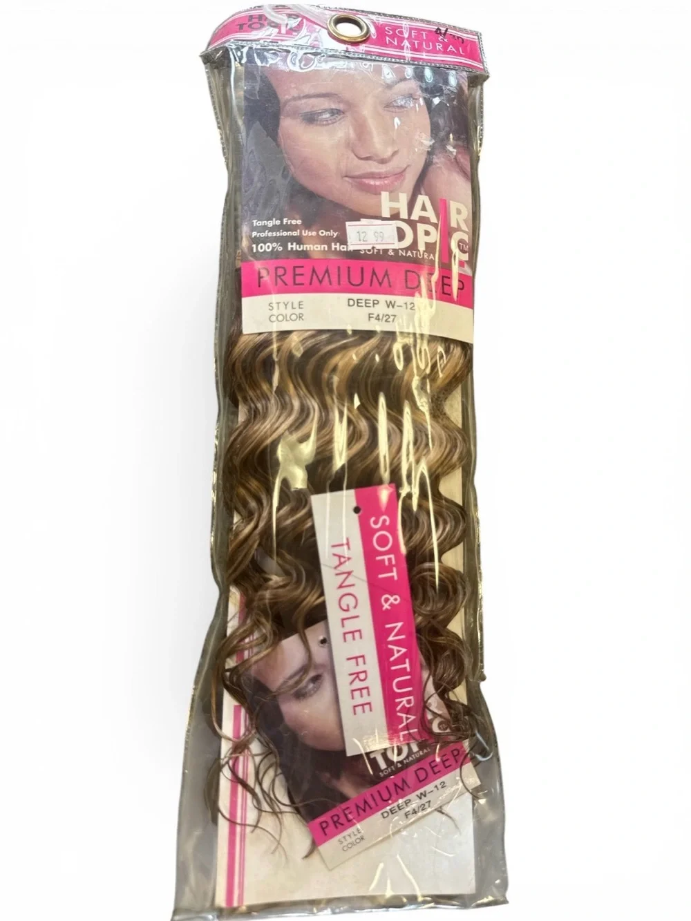 Premium Deep Wavy Human Hair Weave - Brown & Blonde (F4/27) synthetic